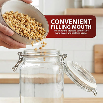 Zeno 3 Pack 1500ml Clip Top Glass Jars