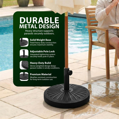 Zeno 10KG Black Sunflower Design Cast Iron Parasol Base