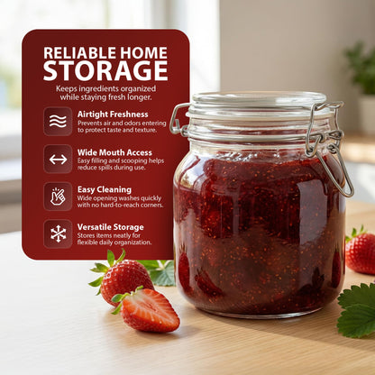 Zeno 6 Pack 1000ml Clip Top Glass Jars