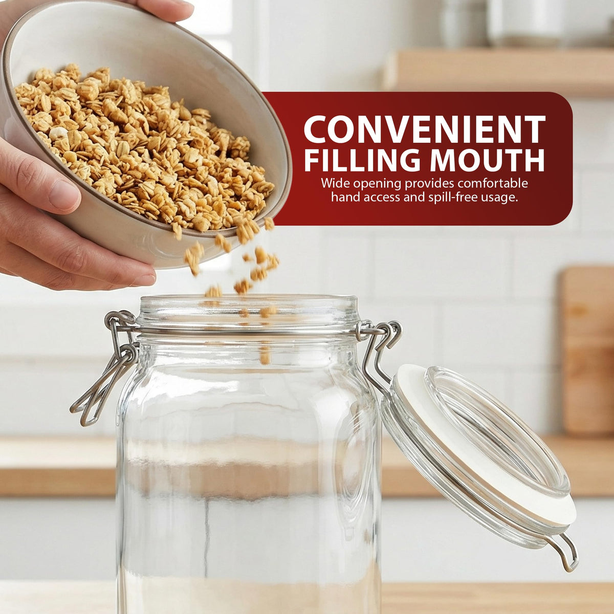 Zeno 3 Pack 2000ml Clip Top Glass Jars
