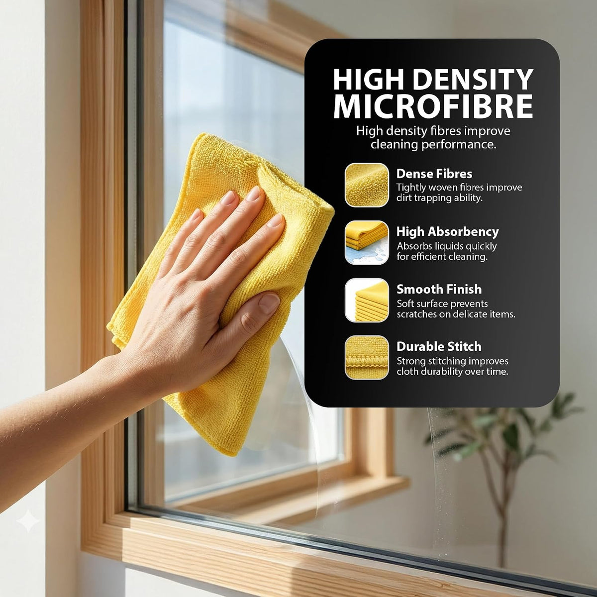 Zeno 36 Pack Large Yellow Microfibre Cloths