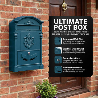 Zeno Blue Vintage Post Box