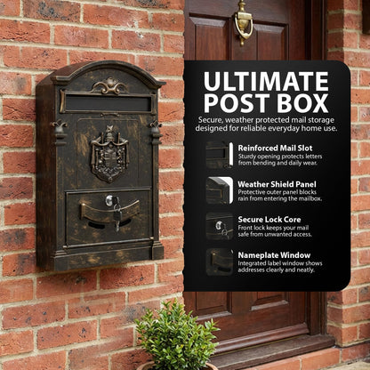 Zeno Bronze Vintage Post Box