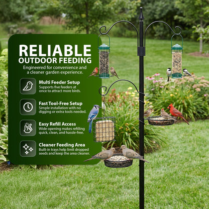 Zeno Bird Feeder Stand including 3 Feeders