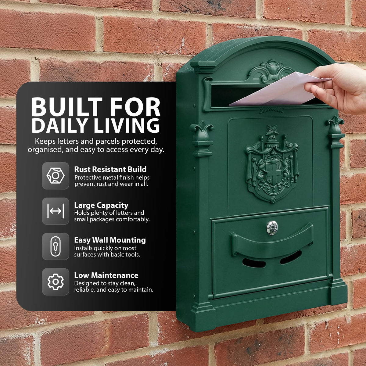 Zeno Green Vintage Post Box