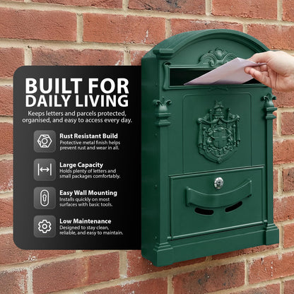 Zeno Green Vintage Post Box
