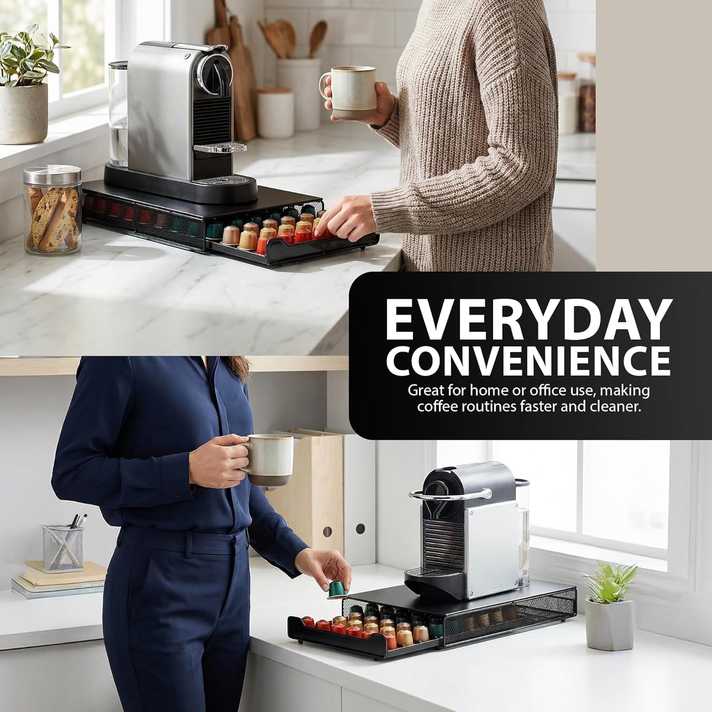Zeno 60 Coffee Pods Holder & Machine Stand Compatible with Nespresso