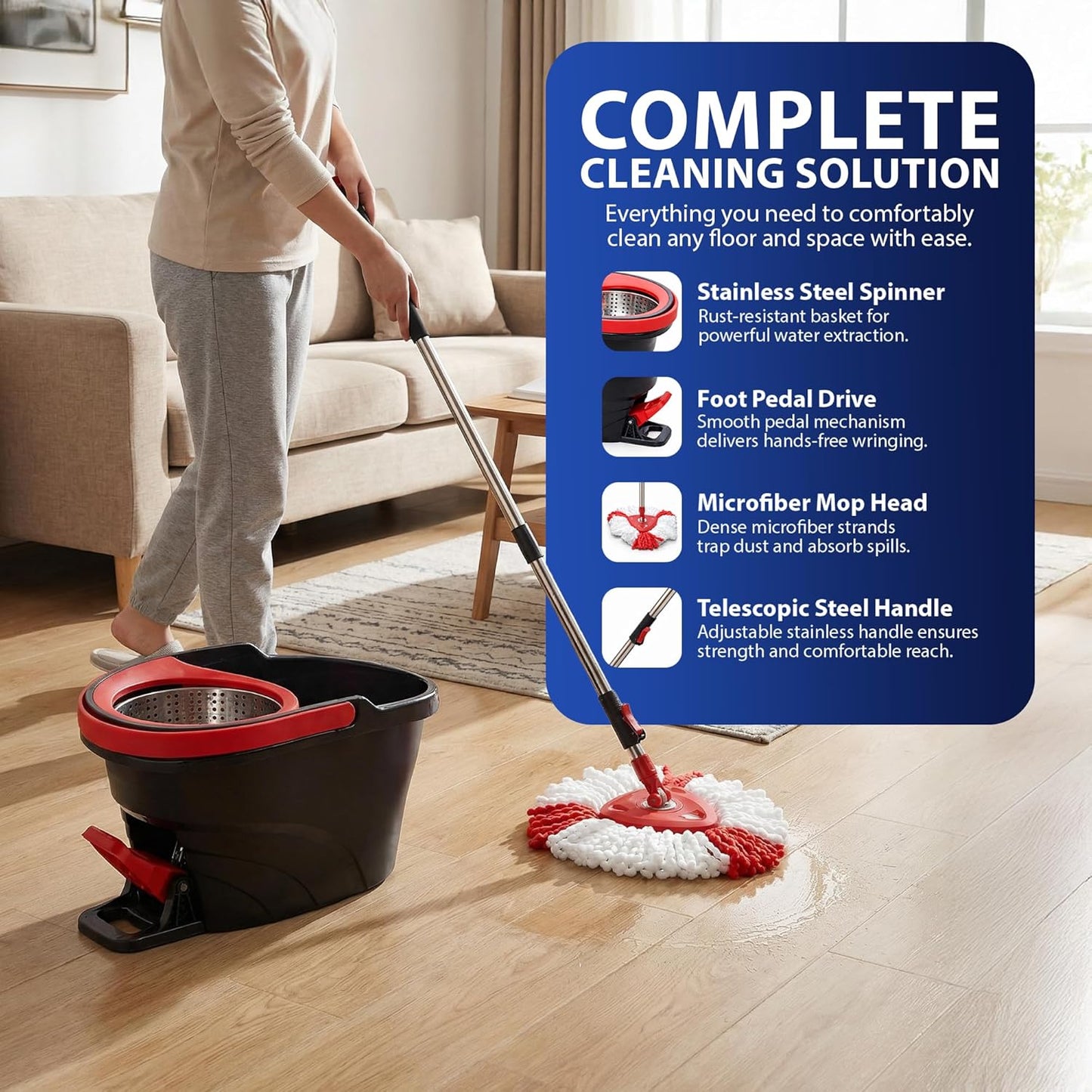 Zeno Pedal Spin Mop & Bucket Set