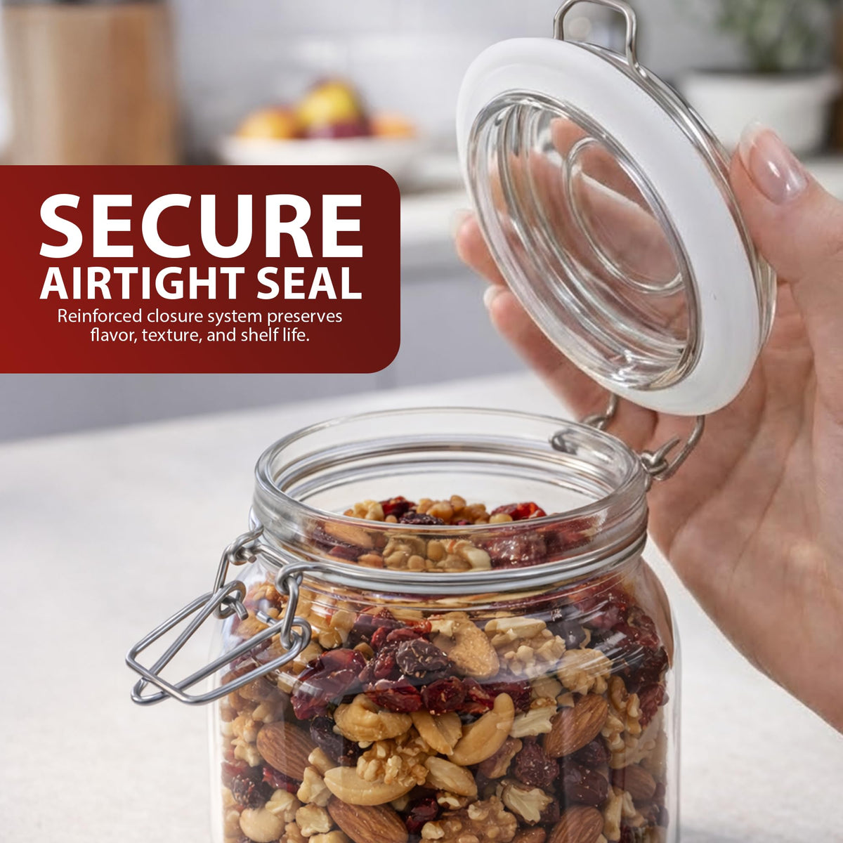 Zeno 6 Pack 750ml Clip Top Glass Jars