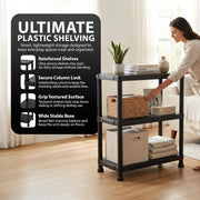 Zeno Set of 2 Plastic 3 Tier Shelving Units