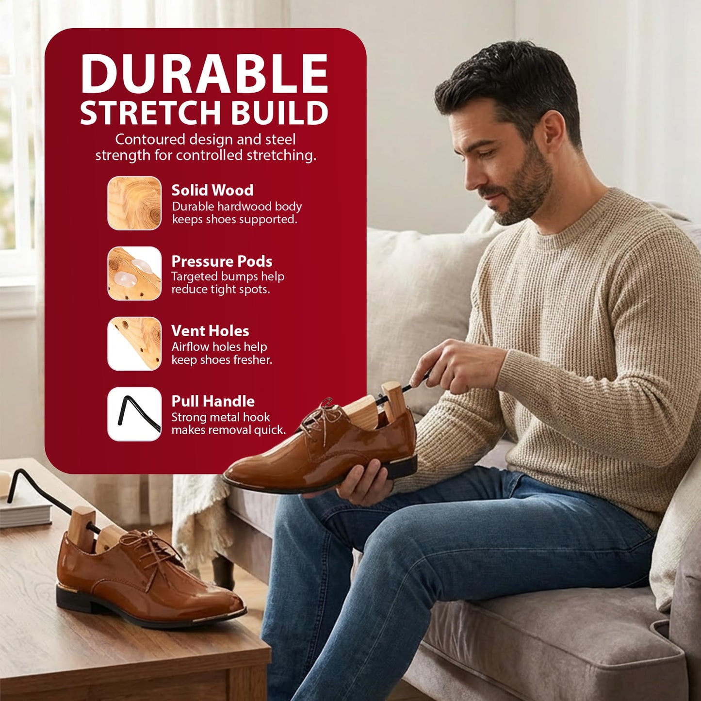 Zeno Wooden Shoe Stretchers for Men
