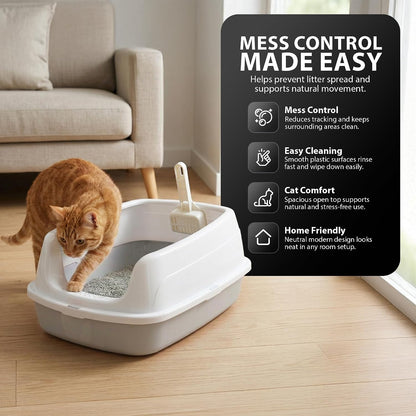 Rex & Roxy Large Grey Cat Litter Tray