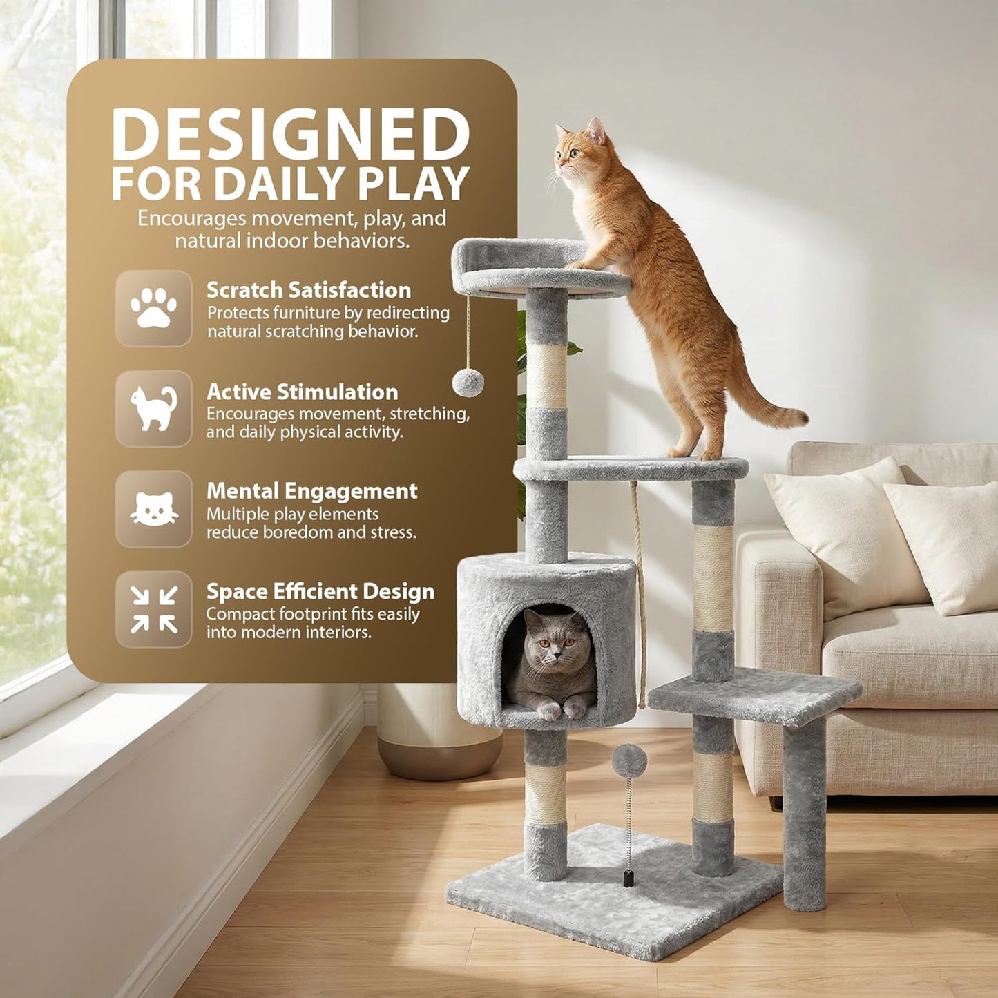 Rex & Roxy 112cm Cat Tree