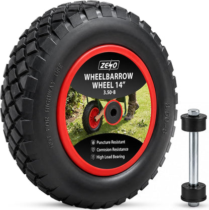 Zeno 14" Red Wheelbarrow Wheel