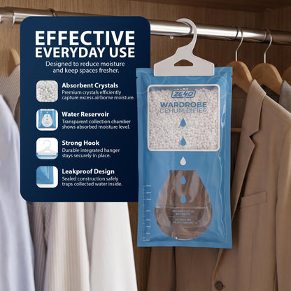 Zeno Pack of 48 Wardrobe Dehumidifier Hanging Bags