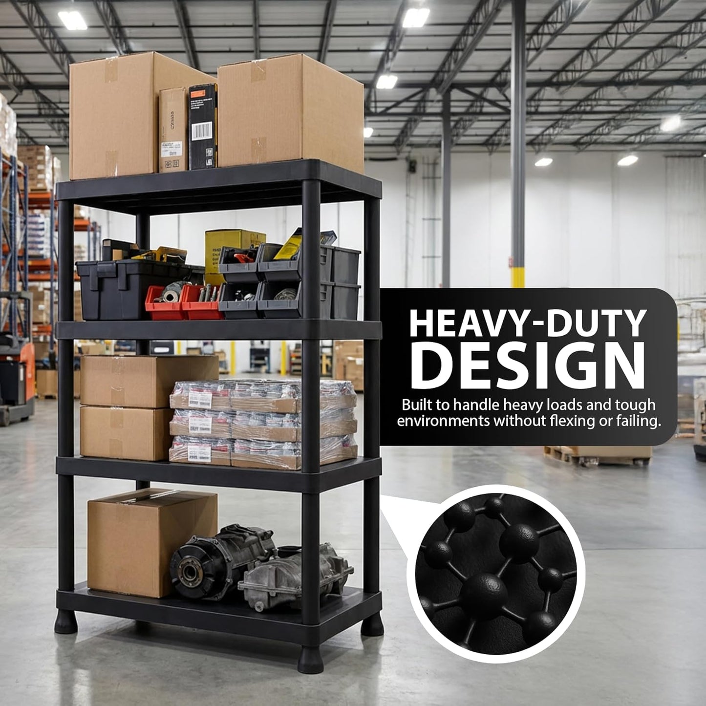 Zeno Set of 2 Plastic 4 Tier Shelving Units