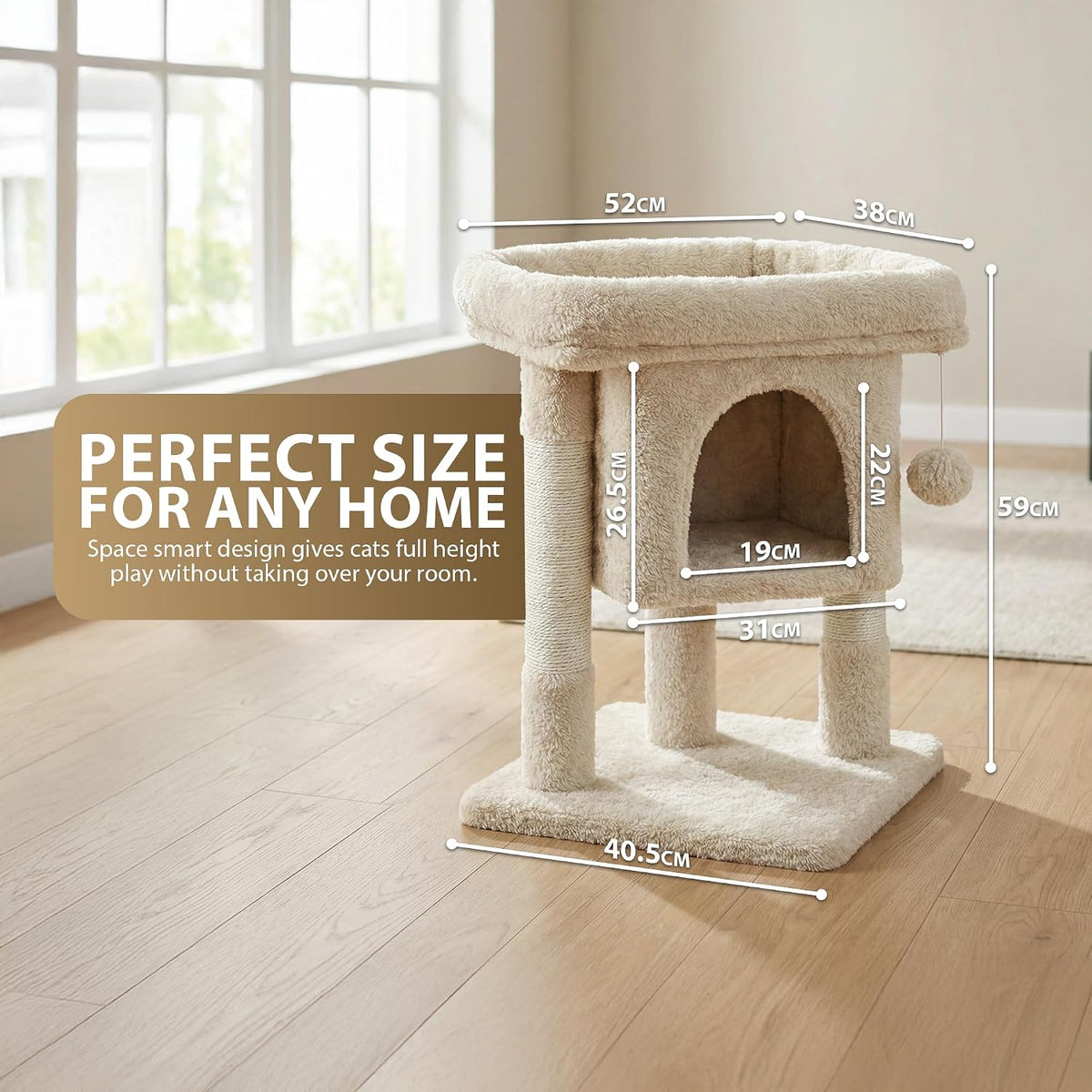 Rex & Roxy 59cm Beige Cat Tree