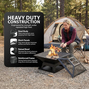 Zeno Square Fire Pit Grill
