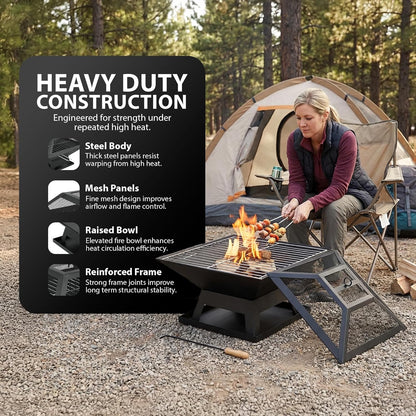 Zeno Square Fire Pit Grill