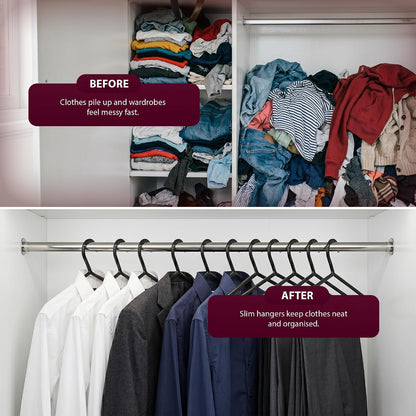 Zeno 50 Pack Black Plastic Coat Hangers