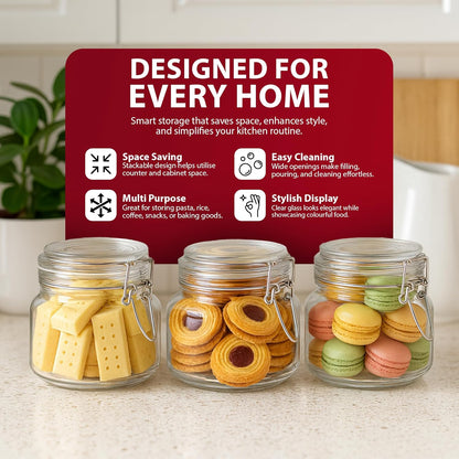 Zeno 6 Pack 500ml Clip Top Glass Jars