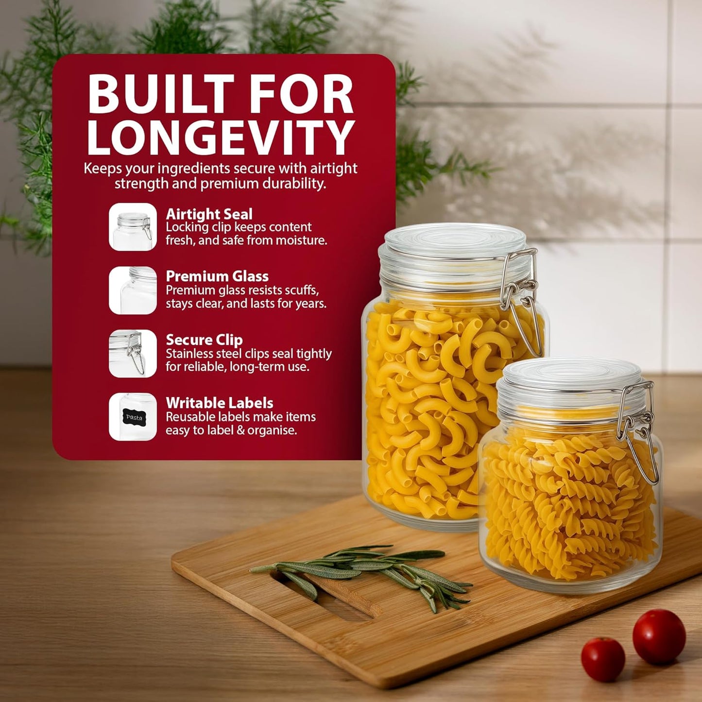 Zeno Set of 5 Glass Food Jars