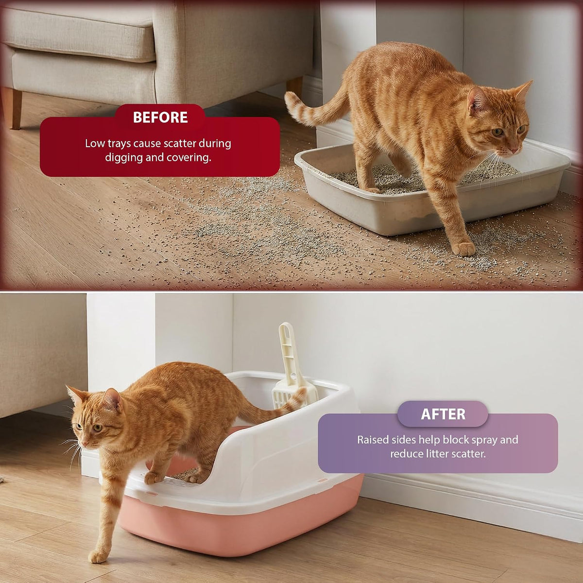 Rex & Roxy Large Pink Cat Litter Tray