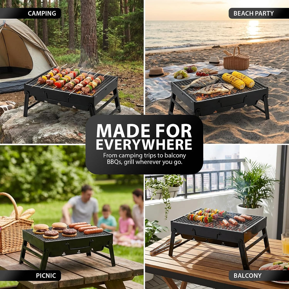 Zeno Black Portable BBQ Grill