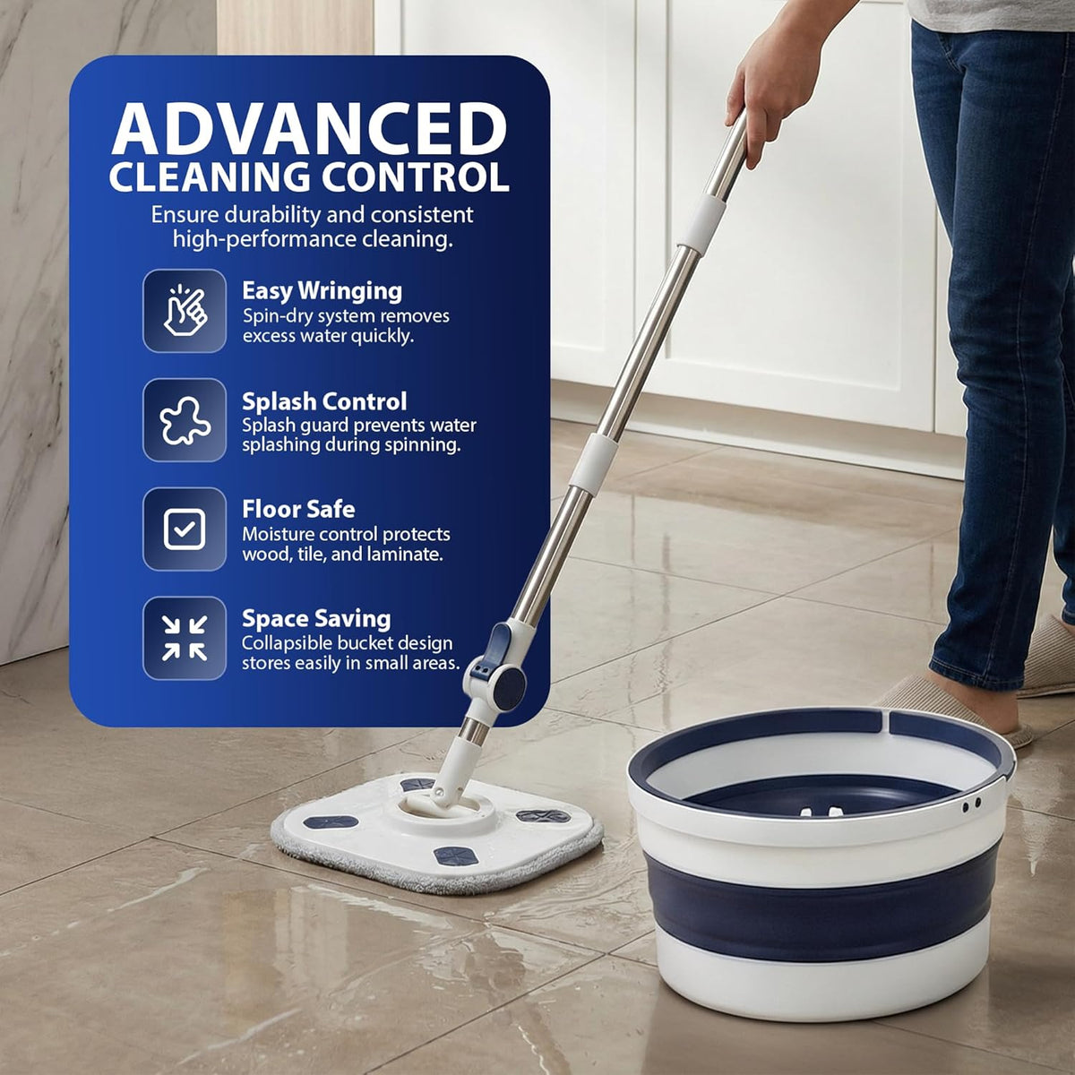 Zeno Mop and Collapsible Bucket Set