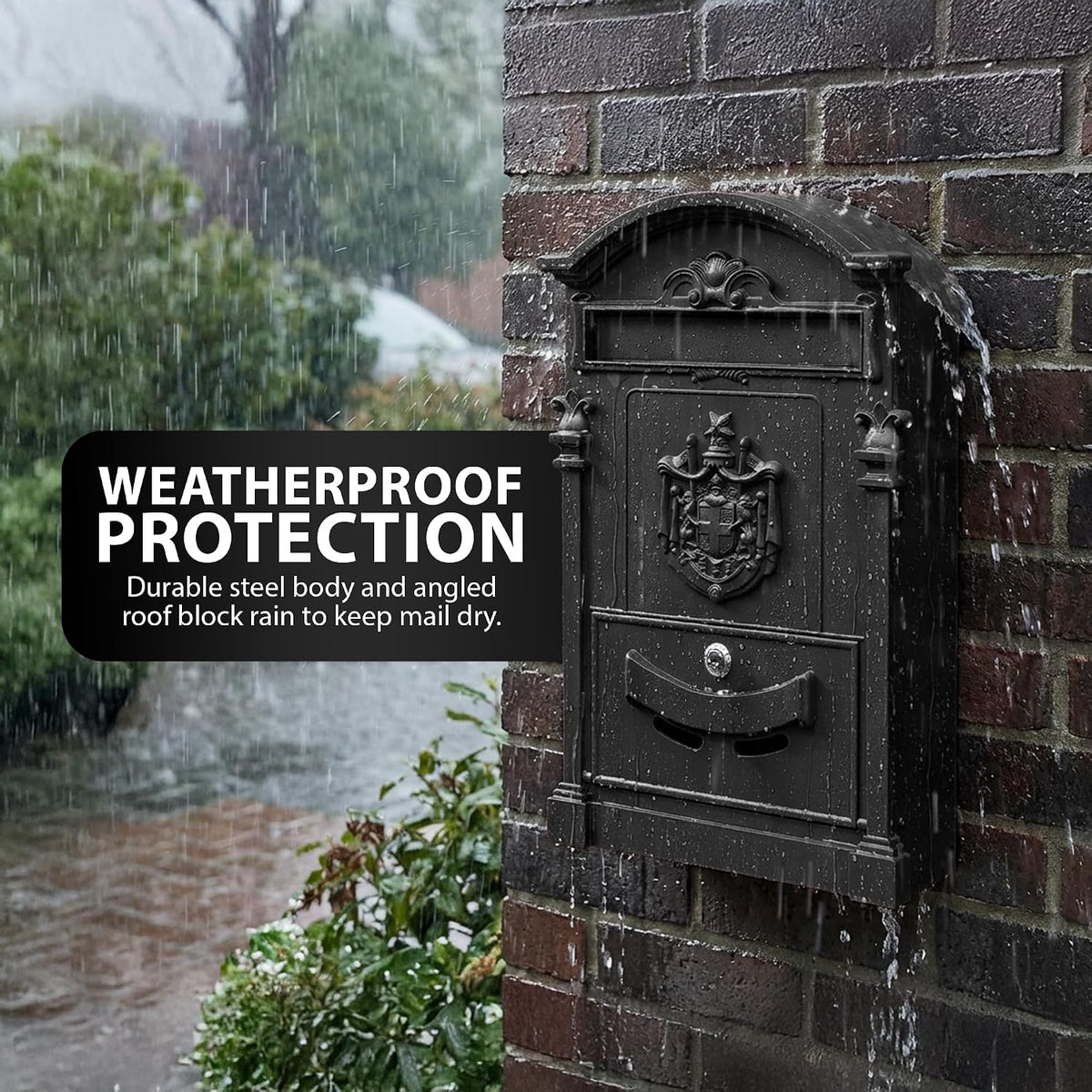 Zeno Black Vintage Post Box