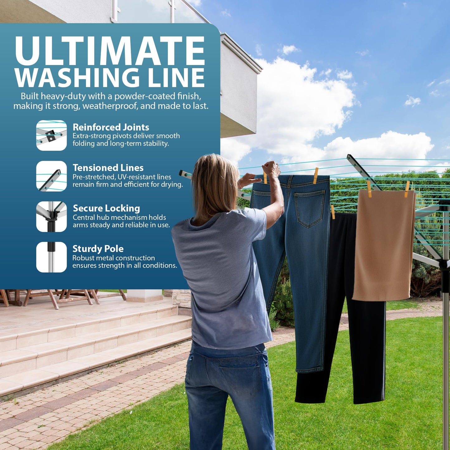 Zeno Outdoor Rotary Washing Line