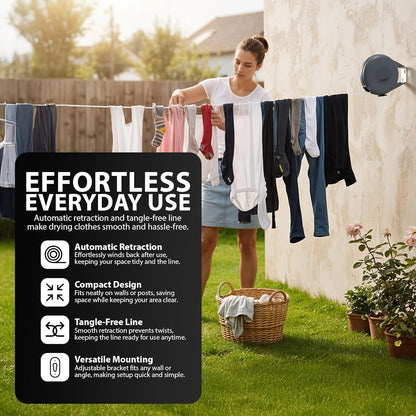 Zeno Retractable Single Washing Line