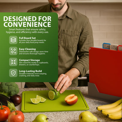 Zeno Set of 4 Coloured Chopping Board
