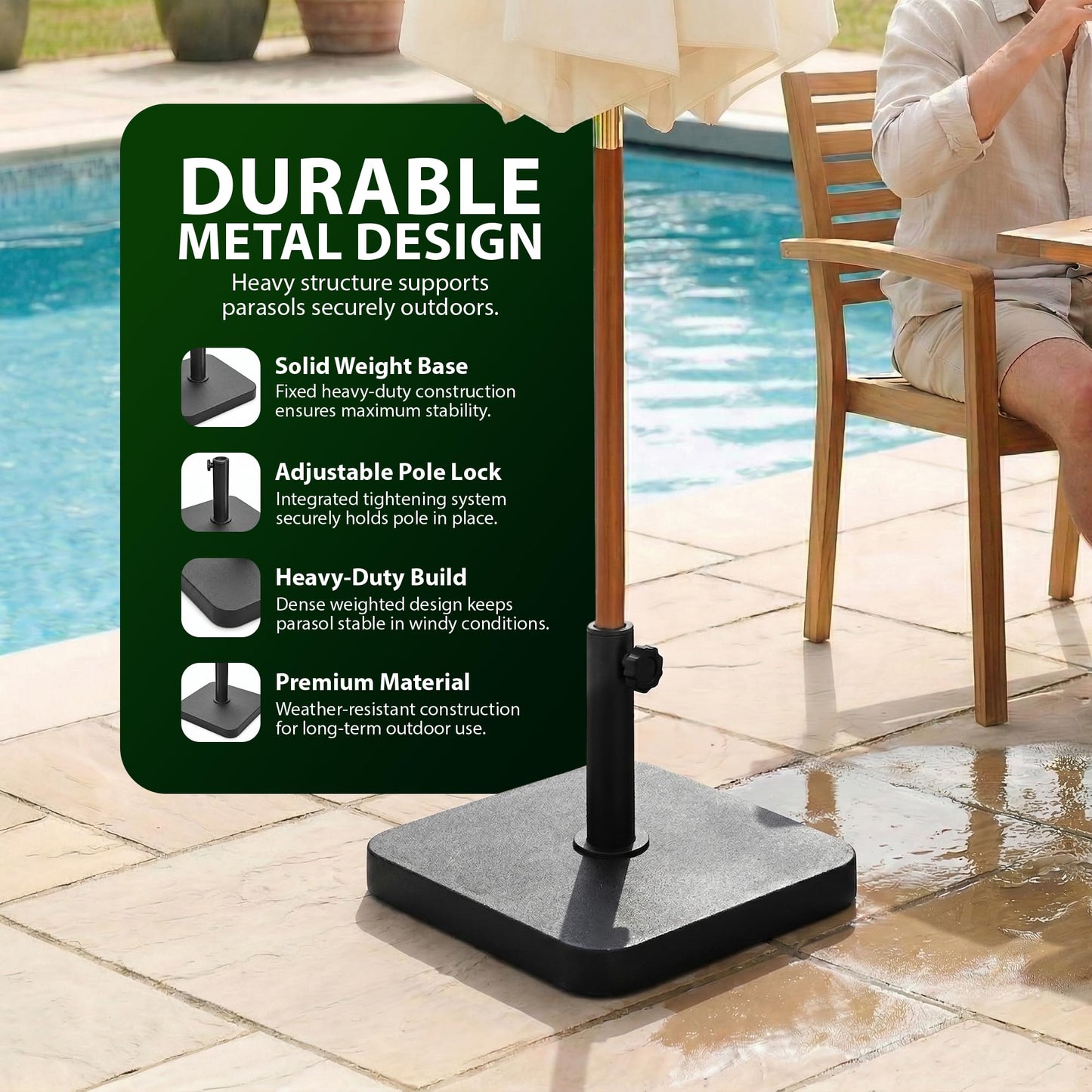 Zeno 12KG Square Parasol Base