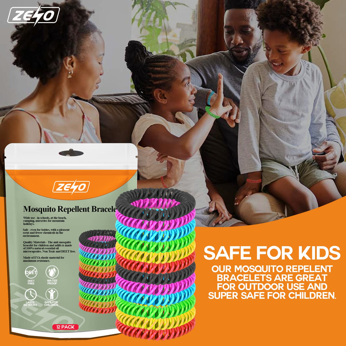 Zeno 12 Pack Mosquito Repellent Bracelet