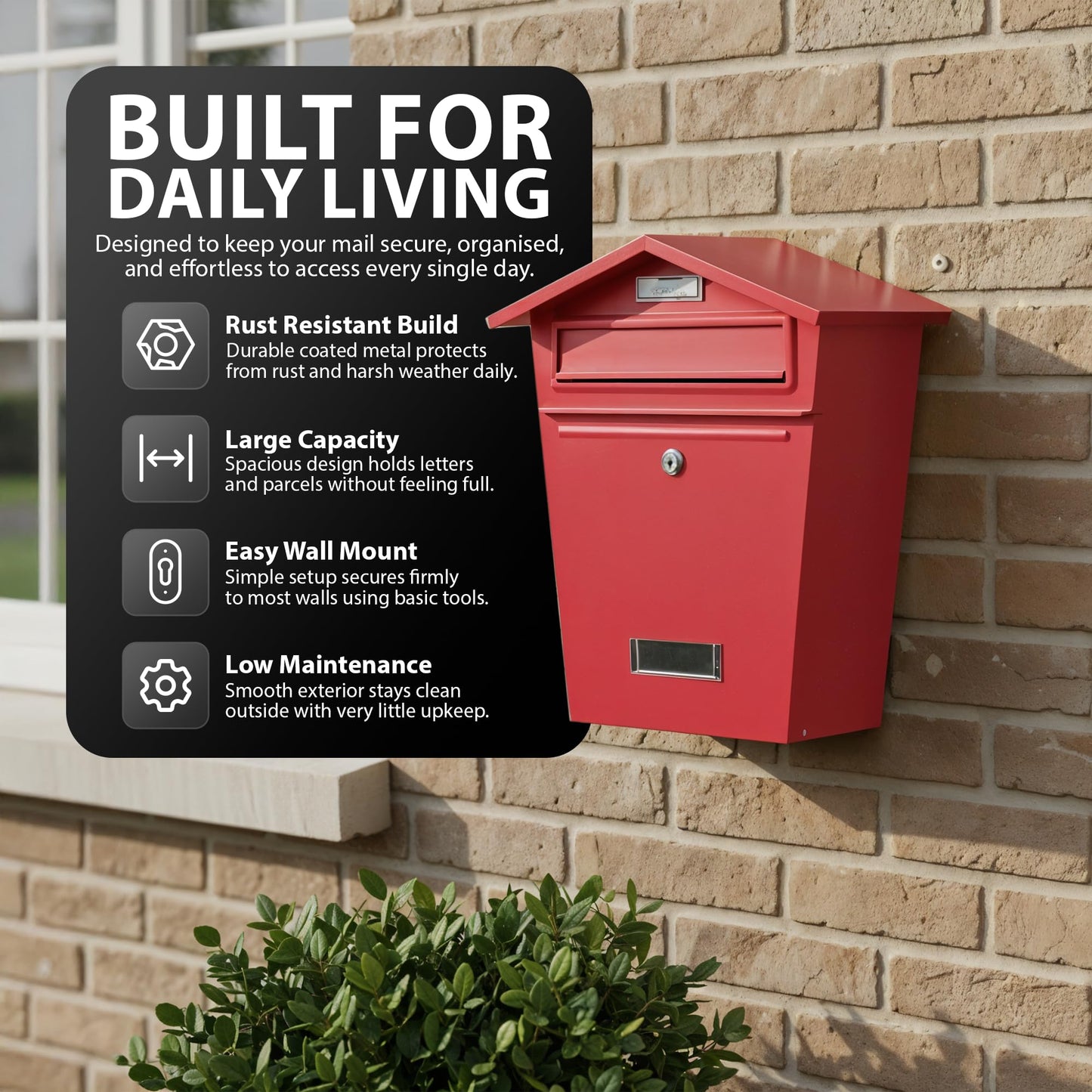 Zeno Red Classic Post Box