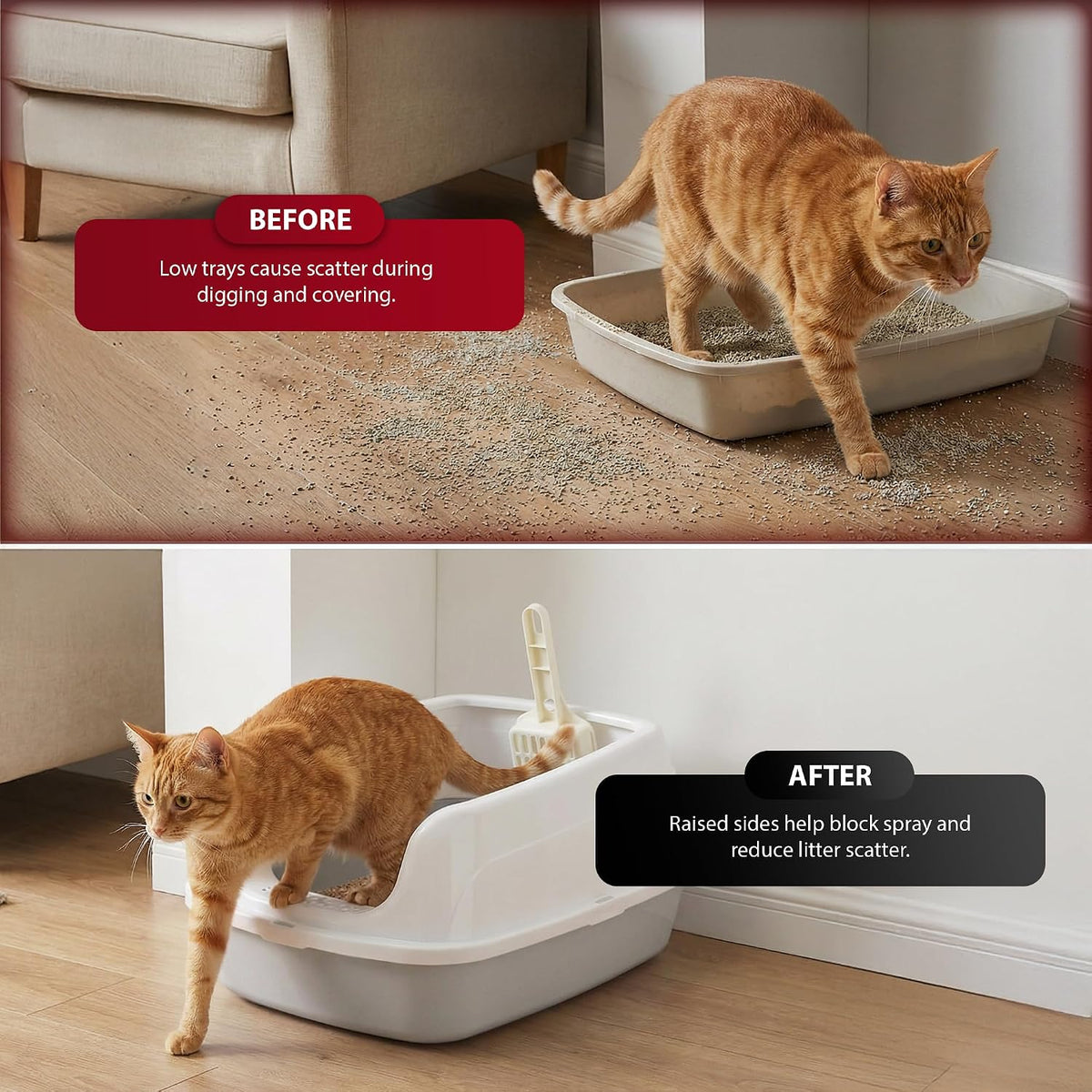Rex & Roxy Large Grey Cat Litter Tray