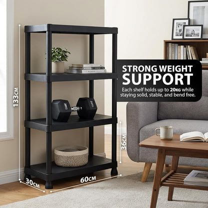 Zeno Set of 2 Plastic 4 Tier Shelving Units