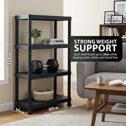 Zeno Plastic 4 Tier Shelving Unit