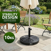 Zeno 10KG Black Rattan Design Cast Iron Parasol Base