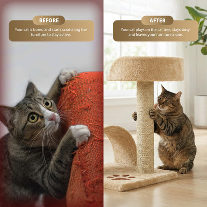 Rex & Roxy 44cm Beige Cat Scratching Tree