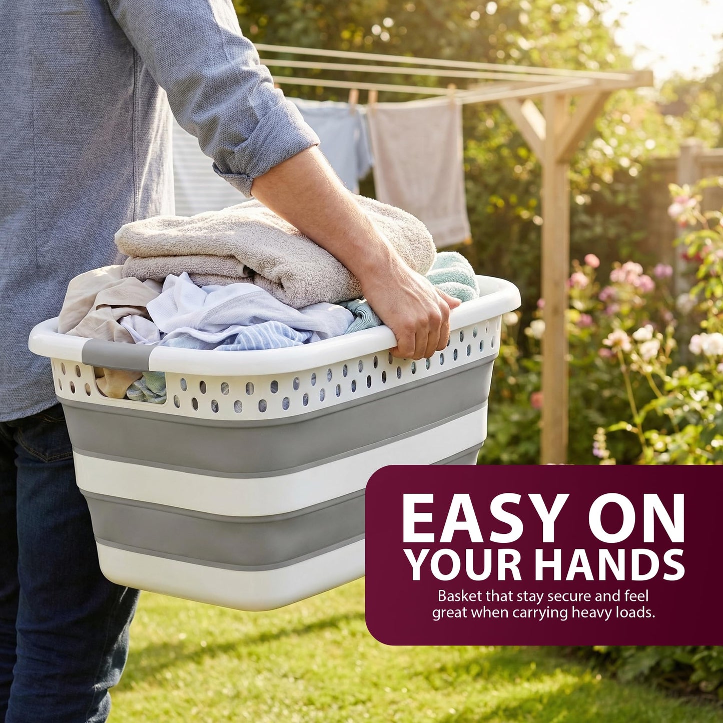 Zeno 58L Collapsible Laundry Basket