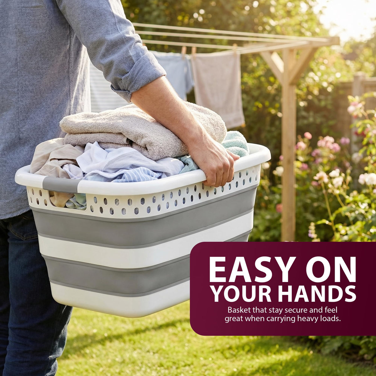 Zeno 58L Collapsible Laundry Basket
