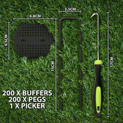 Zeno 200 Pack Black Weed Membrane Pegs