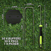 Zeno 50 Pack Silver Weed Membrane Pegs