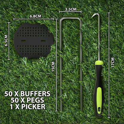 Zeno 50 Pack Silver Weed Membrane Pegs