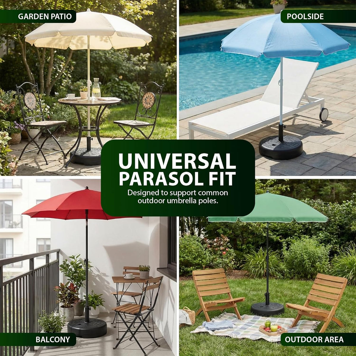 Zeno 21L Rattan Design Plastic Parasol Base