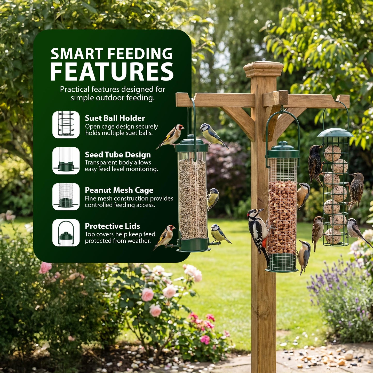 Zeno 3 Pack Bird Feeders