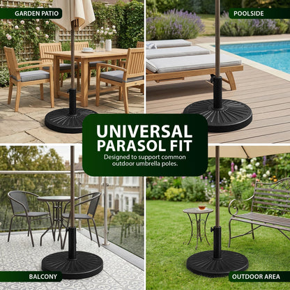 Zeno 10KG Black Sunflower Design Cast Iron Parasol Base