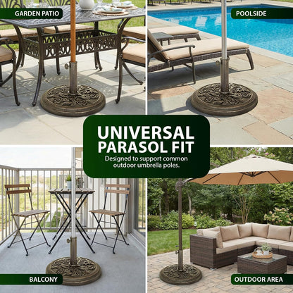 Zeno 9KG Bronze Rose Design Parasol Base